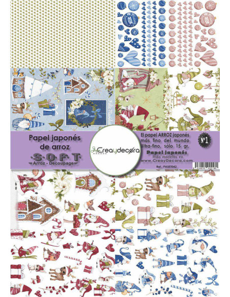 Set 8 papeles de Arroz Japnés Soft 30x42cm PASET042