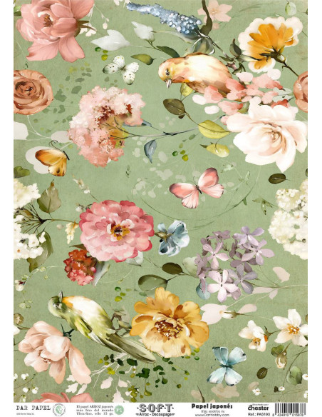 Set 8 papeles de Arroz Japnés Soft 30x42cm PASET046
