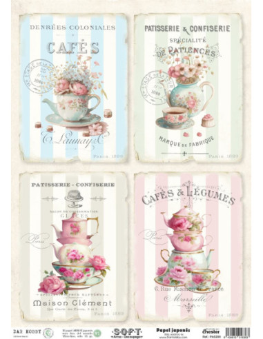 Set 8 papeles de Arroz Japnés Soft 30x42cm PASET049