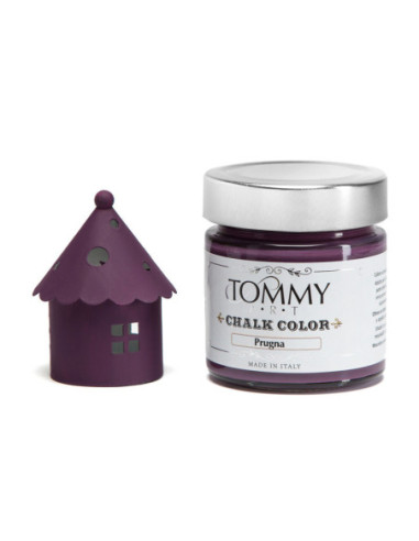 Pintura Shabby TommyArt Chalk color 140ml envase de cristal EcoFriendly SH540 Ciruela Plum